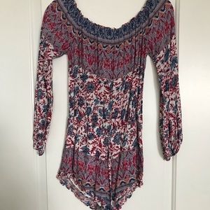 Red, white and blue Cotton candy romper